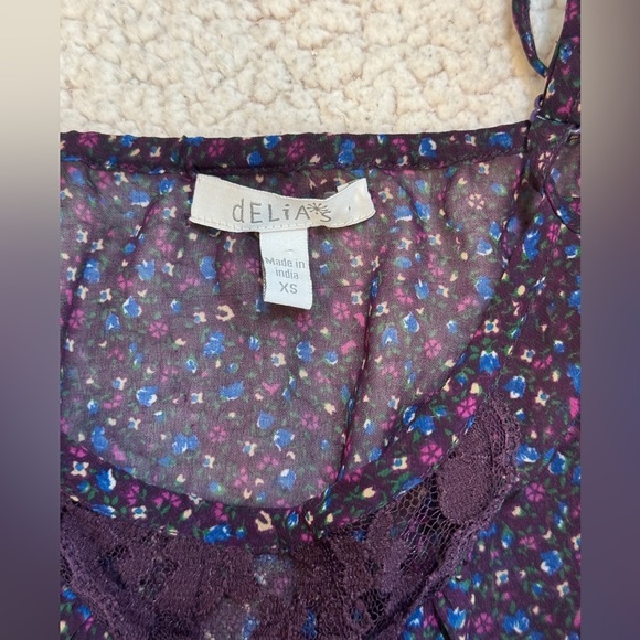 Y2K Delia’s Floral Ruffle Tank Size XS - Picture 4 of 6